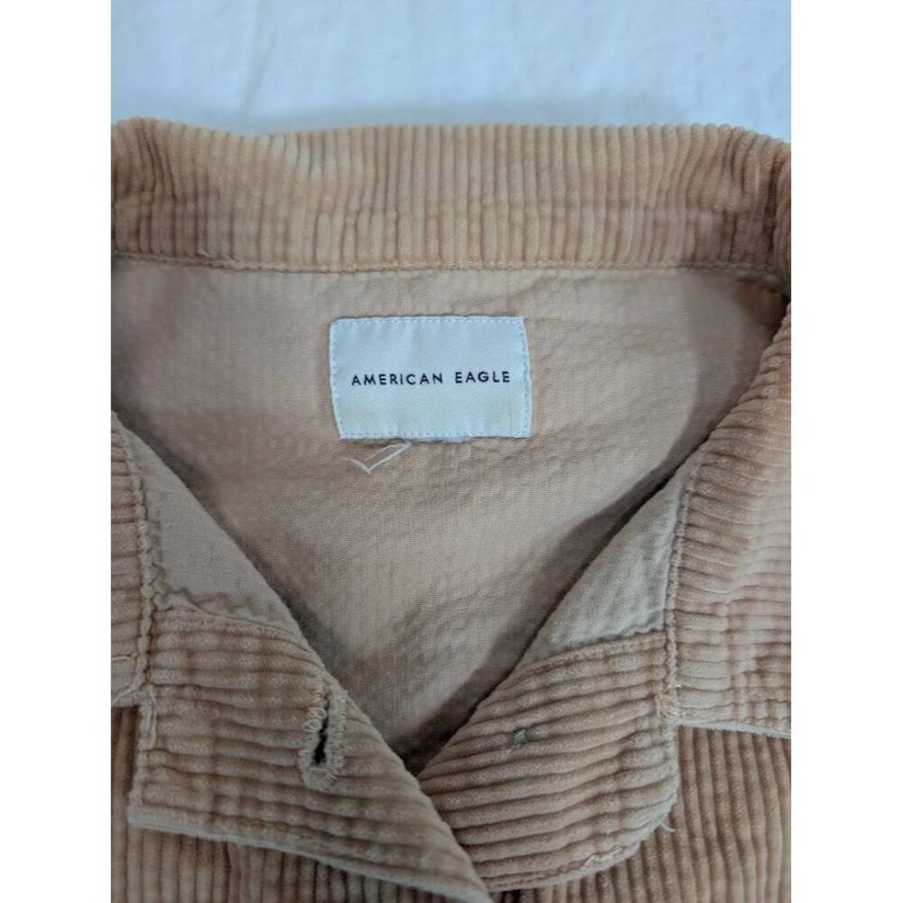 AE American Eagle Cropped Corduroy Oversized Shirt Jacket Womens Size Large T8 - Picture 2 of 8